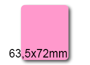 wereinaristea EtichetteAutoadesive, 63,5x72(72x63,5mm) Carta ROSA, adesivo Permanente, angoli arrotondati, per ink-jet, laser e fotocopiatrici, su foglio A4 (210x297mm).