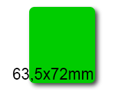 wereinaristea EtichetteAutoadesive, 63,5x72(72x63,5mm) Carta VERDE, adesivo Permanente, angoli arrotondati, per ink-jet, laser e fotocopiatrici, su foglio A4 (210x297mm).