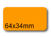 wereinaristea EtichetteAutoadesive, 64x34(34x64mm) Carta ARANCIONE, adesivo Permanente, angoli arrotondati, per ink-jet, laser e fotocopiatrici, su foglio A4 (210x297mm) bra3042AR