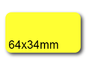 wereinaristea EtichetteAutoadesive, 64x34(34x64mm) Carta GIALLO, adesivo Permanente, angoli arrotondati, per ink-jet, laser e fotocopiatrici, su foglio A4 (210x297mm) bra3042GI
