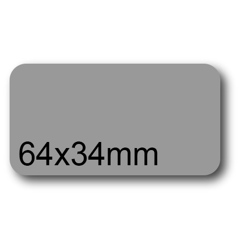 wereinaristea EtichetteAutoadesive, 64x34(34x64mm) Carta GRIGIO, adesivo Permanente, angoli arrotondati, per ink-jet, laser e fotocopiatrici, su foglio A4 (210x297mm).
