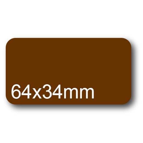 wereinaristea EtichetteAutoadesive, 64x34(34x64mm) Carta MARRONE, adesivo Permanente, angoli arrotondati, per ink-jet, laser e fotocopiatrici, su foglio A4 (210x297mm).