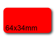 wereinaristea EtichetteAutoadesive, 64x34(34x64mm) Carta ROSSO, adesivo Permanente, angoli arrotondati, per ink-jet, laser e fotocopiatrici, su foglio A4 (210x297mm) bra3042RO