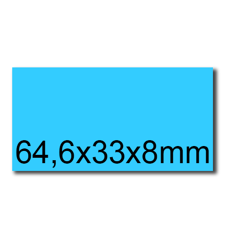 wereinaristea EtichetteAutoadesive, 64,6x33,8(33,8x64,6mm) Carta AZZURRO, adesivo Permanente, angoli a spigolo, per ink-jet, laser e fotocopiatrici, su foglio A4 (210x297mm).