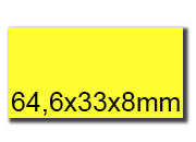 wereinaristea EtichetteAutoadesive, 64,6x33,8(33,8x64,6mm) Carta GIALLO, adesivo Permanente, angoli a spigolo, per ink-jet, laser e fotocopiatrici, su foglio A4 (210x297mm).