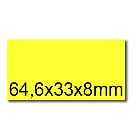 wereinaristea EtichetteAutoadesive, 64,6x33,8(33,8x64,6mm) Carta GIALLO, adesivo Permanente, angoli a spigolo, per ink-jet, laser e fotocopiatrici, su foglio A4 (210x297mm).