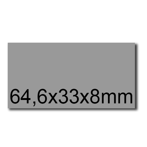 wereinaristea EtichetteAutoadesive, 64,6x33,8(33,8x64,6mm) Carta GRIGIO, adesivo Permanente, angoli a spigolo, per ink-jet, laser e fotocopiatrici, su foglio A4 (210x297mm).