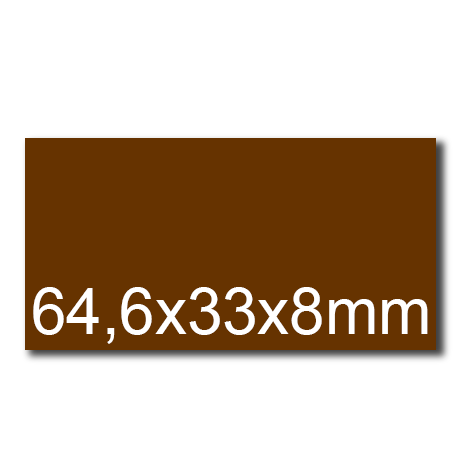 wereinaristea EtichetteAutoadesive, 64,6x33,8(33,8x64,6mm) Carta MARRONE, adesivo Permanente, angoli a spigolo, per ink-jet, laser e fotocopiatrici, su foglio A4 (210x297mm).