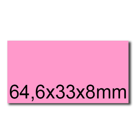 wereinaristea EtichetteAutoadesive, 64,6x33,8(33,8x64,6mm) Carta ROSA, adesivo Permanente, angoli a spigolo, per ink-jet, laser e fotocopiatrici, su foglio A4 (210x297mm).