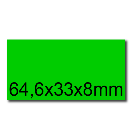 wereinaristea EtichetteAutoadesive, 64,6x33,8(33,8x64,6mm) Carta VERDE, adesivo Permanente, angoli a spigolo, per ink-jet, laser e fotocopiatrici, su foglio A4 (210x297mm).