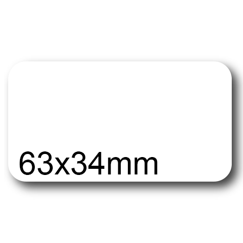 wereinaristea EtichetteAutoadesive. in carta. 63x34(34x63mm) Carta BIANCO, adesivo Permanente, angoli arrotondati, per ink-jet, laser e fotocopiatrici, su foglio A4 (210x297mm).