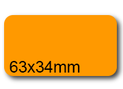 wereinaristea EtichetteAutoadesive. in carta. 63x34(34x63mm) Carta ARANCIONE, adesivo Permanente, angoli arrotondati, per ink-jet, laser e fotocopiatrici, su foglio A4 (210x297mm).