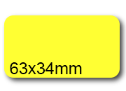 wereinaristea EtichetteAutoadesive. in carta. 63x34(34x63mm) Carta GIALLO, adesivo Permanente, angoli arrotondati, per ink-jet, laser e fotocopiatrici, su foglio A4 (210x297mm).