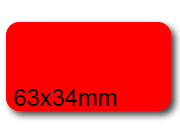 wereinaristea EtichetteAutoadesive. in carta. 63x34(34x63mm) Carta ROSSO, adesivo Permanente, angoli arrotondati, per ink-jet, laser e fotocopiatrici, su foglio A4 (210x297mm) bra3044RO