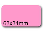 wereinaristea EtichetteAutoadesive. in carta. 63x34(34x63mm) Carta ROSA, adesivo Permanente, angoli arrotondati, per ink-jet, laser e fotocopiatrici, su foglio A4 (210x297mm) bra3044RS