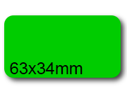 wereinaristea EtichetteAutoadesive. in carta. 63x34(34x63mm) Carta VERDE, adesivo Permanente, angoli arrotondati, per ink-jet, laser e fotocopiatrici, su foglio A4 (210x297mm).