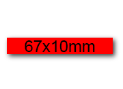 wereinaristea EtichetteAutoadesive, 67x10(10x67mm) Carta ROSSO, adesivo Permanente, angoli a spigolo, per ink-jet, laser e fotocopiatrici, su foglio A4 (210x297mm) BRA3046ro