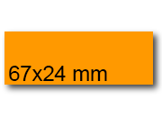 wereinaristea EtichetteAutoadesive, 67x24(24x67mm) Carta ARANCIONE, adesivo Permanente, angoli a spigolo, per ink-jet, laser e fotocopiatrici, su foglio A4 (210x297mm) BRA3047ar
