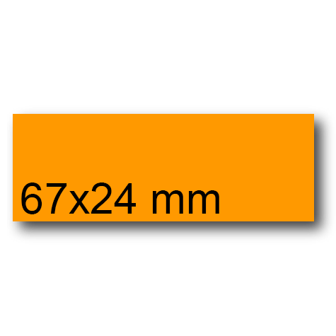 wereinaristea EtichetteAutoadesive, 67x24(24x67mm) Carta ARANCIONE, adesivo Permanente, angoli a spigolo, per ink-jet, laser e fotocopiatrici, su foglio A4 (210x297mm).