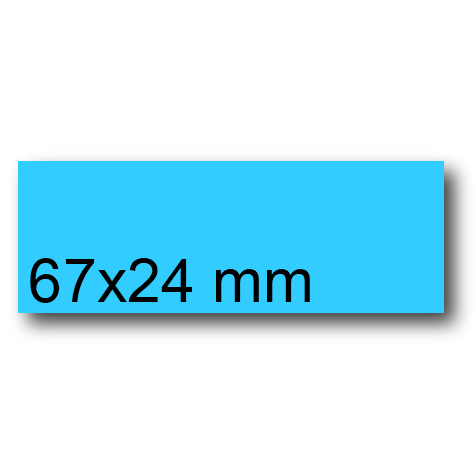 wereinaristea EtichetteAutoadesive, 67x24(24x67mm) Carta AZZURRO, adesivo Permanente, angoli a spigolo, per ink-jet, laser e fotocopiatrici, su foglio A4 (210x297mm).