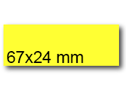 wereinaristea EtichetteAutoadesive, 67x24(24x67mm) Carta GIALLO, adesivo Permanente, angoli a spigolo, per ink-jet, laser e fotocopiatrici, su foglio A4 (210x297mm) bra3047GI