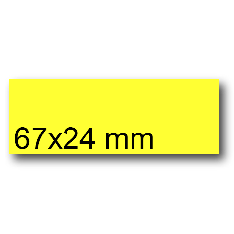 wereinaristea EtichetteAutoadesive, 67x24(24x67mm) Carta GIALLO, adesivo Permanente, angoli a spigolo, per ink-jet, laser e fotocopiatrici, su foglio A4 (210x297mm).