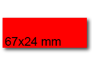 wereinaristea EtichetteAutoadesive, 67x24(24x67mm) Carta ROSSO, adesivo Permanente, angoli a spigolo, per ink-jet, laser e fotocopiatrici, su foglio A4 (210x297mm) bra3047RO