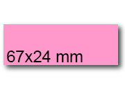 wereinaristea EtichetteAutoadesive, 67x24(24x67mm) Carta ROSA, adesivo Permanente, angoli a spigolo, per ink-jet, laser e fotocopiatrici, su foglio A4 (210x297mm) BRA3047rs