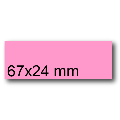 wereinaristea EtichetteAutoadesive, 67x24(24x67mm) Carta ROSA, adesivo Permanente, angoli a spigolo, per ink-jet, laser e fotocopiatrici, su foglio A4 (210x297mm).