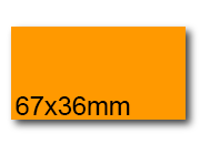 wereinaristea EtichetteAutoadesive, 67x36(36x67mm) Carta ARANCIONE, adesivo Permanente, angoli a spigolo, per ink-jet, laser e fotocopiatrici, su foglio A4 (210x297mm) BRA3048ar