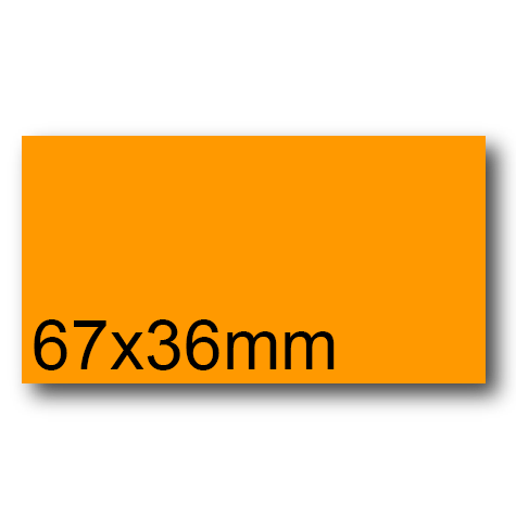 wereinaristea EtichetteAutoadesive, 67x36(36x67mm) Carta ARANCIONE, adesivo Permanente, angoli a spigolo, per ink-jet, laser e fotocopiatrici, su foglio A4 (210x297mm).