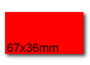wereinaristea EtichetteAutoadesive, COPRENTE CartaROSSA, 67x36 Etichette 70x67con adesivo PERMANENTE, angoli a spigolo, per ink-jet, laser e fotocopiatrici, su foglio A4 (210x297mm).