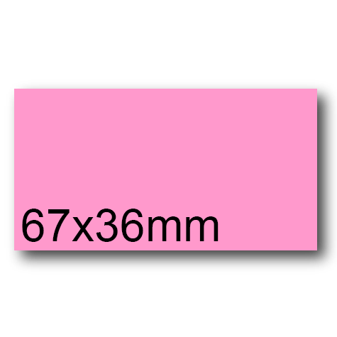 wereinaristea EtichetteAutoadesive, 67x36(36x67mm) Carta ROSA, adesivo Permanente, angoli a spigolo, per ink-jet, laser e fotocopiatrici, su foglio A4 (210x297mm).