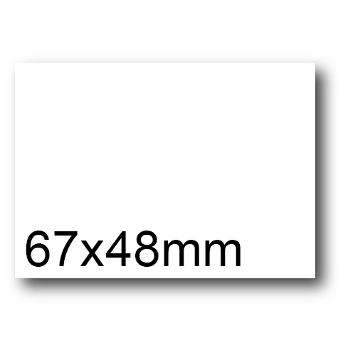 wereinaristea EtichetteAutoadesive, 67x48(48x67mm) Carta BIANCO, adesivo Permanente, angoli a spigolo, per ink-jet, laser e fotocopiatrici, su foglio A4 (210x297mm).