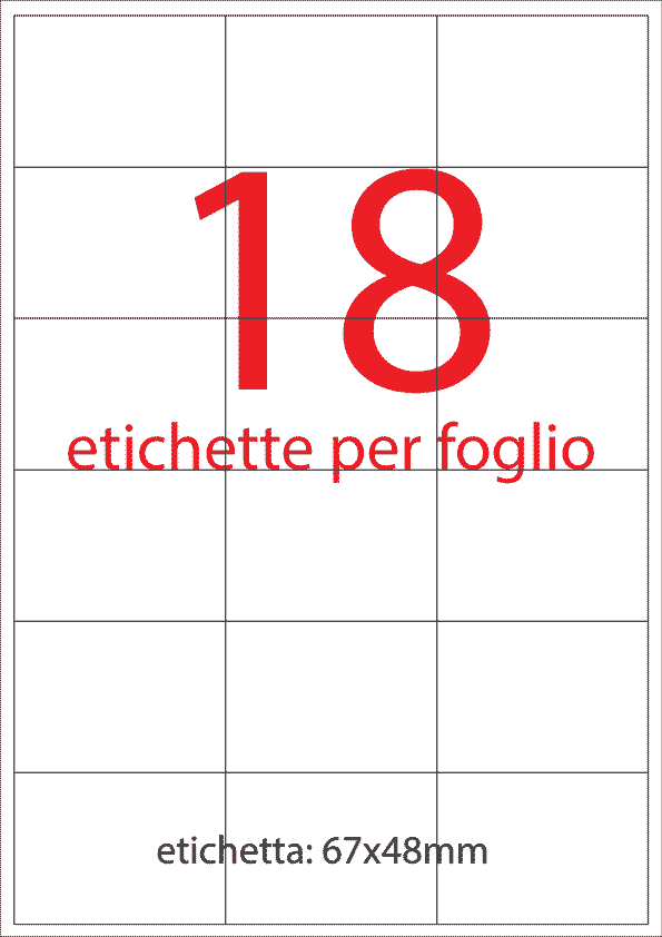 wereinaristea EtichetteAutoadesive, 67x48(48x67mm) Carta GRIGIO, adesivo Permanente, angoli a spigolo, per ink-jet, laser e fotocopiatrici, su foglio A4 (210x297mm).