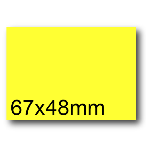 wereinaristea EtichetteAutoadesive, 67x48(48x67mm) Carta GIALLO, adesivo Permanente, angoli a spigolo, per ink-jet, laser e fotocopiatrici, su foglio A4 (210x297mm).