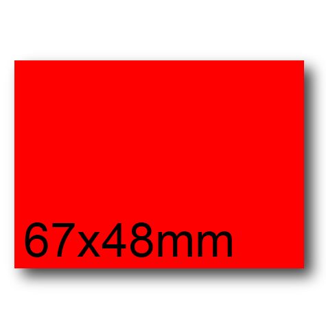 wereinaristea EtichetteAutoadesive, 67x48(48x67mm) Carta ROSSO, adesivo Permanente, angoli a spigolo, per ink-jet, laser e fotocopiatrici, su foglio A4 (210x297mm).