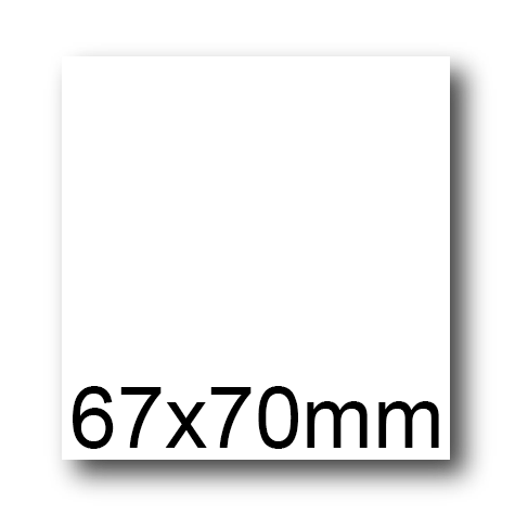 wereinaristea EtichetteAutoadesive, 67x70(70x67mm) Carta BIANCO, adesivo Permanente, angoli a spigolo, per ink-jet, laser e fotocopiatrici, su foglio A4 (210x297mm).