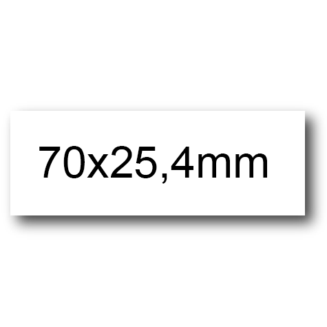wereinaristea EtichetteAutoadesive, COPRENTE, 70x25,4(25,4x70mm) Carta BIANCO, adesivo Permanente, angoli a spigolo, per ink-jet, laser e fotocopiatrici, su foglio A4 (210x297mm).