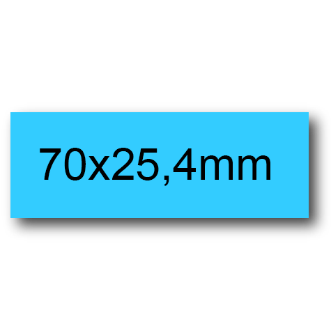 wereinaristea EtichetteAutoadesive, 70x25,4(25,4x70mm) Carta AZZURRO, adesivo Permanente, angoli a spigolo, per ink-jet, laser e fotocopiatrici, su foglio A4 (210x297mm).