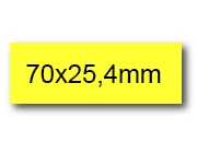 wereinaristea EtichetteAutoadesive, 70x25,4(25,4x70mm) Carta GIALLO, adesivo Permanente, angoli a spigolo, per ink-jet, laser e fotocopiatrici, su foglio A4 (210x297mm).