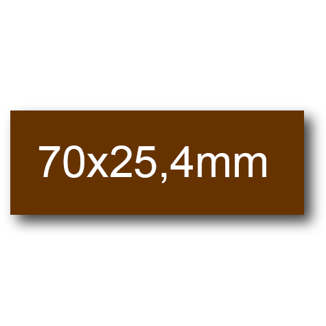 wereinaristea EtichetteAutoadesive, 70x25,4(25,4x70mm) Carta MARRONE, adesivo Permanente, angoli a spigolo, per ink-jet, laser e fotocopiatrici, su foglio A4 (210x297mm).