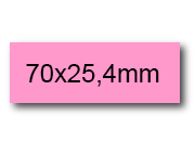 wereinaristea EtichetteAutoadesive, 70x25,4(25,4x70mm) Carta ROSA, adesivo Permanente, angoli a spigolo, per ink-jet, laser e fotocopiatrici, su foglio A4 (210x297mm).