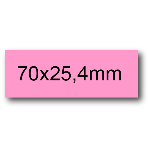 wereinaristea EtichetteAutoadesive, 70x25,4(25,4x70mm) Carta ROSA, adesivo Permanente, angoli a spigolo, per ink-jet, laser e fotocopiatrici, su foglio A4 (210x297mm).