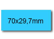 wereinaristea EtichetteAutoadesive, 70x29,7(29,7x70mm) Carta AZZURRO, adesivo Permanente, angoli a spigolo, per ink-jet, laser e fotocopiatrici, su foglio A4 (210x297mm).