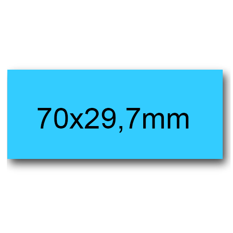 wereinaristea EtichetteAutoadesive, 70x29,7(29,7x70mm) Carta AZZURRO, adesivo Permanente, angoli a spigolo, per ink-jet, laser e fotocopiatrici, su foglio A4 (210x297mm).