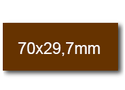 wereinaristea EtichetteAutoadesive, 70x29,7(29,7x70mm) Carta MARRONE, adesivo Permanente, angoli a spigolo, per ink-jet, laser e fotocopiatrici, su foglio A4 (210x297mm).