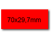wereinaristea EtichetteAutoadesive, 70x29,7(29,7x70mm) Carta ROSSO, adesivo Permanente, angoli a spigolo, per ink-jet, laser e fotocopiatrici, su foglio A4 (210x297mm) bra3055RO