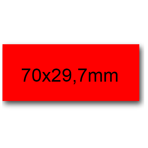 wereinaristea EtichetteAutoadesive, 70x29,7(29,7x70mm) Carta ROSSO, adesivo Permanente, angoli a spigolo, per ink-jet, laser e fotocopiatrici, su foglio A4 (210x297mm).