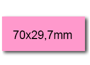 wereinaristea EtichetteAutoadesive, 70x29,7(29,7x70mm) Carta ROSA, adesivo Permanente, angoli a spigolo, per ink-jet, laser e fotocopiatrici, su foglio A4 (210x297mm) BRA3055rs